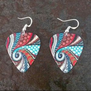 Guitar pick earrings