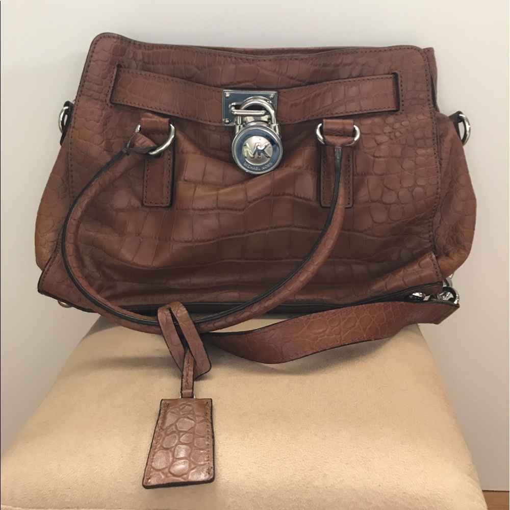Michael Kors Brown Alligator print bag