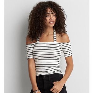 American eagle ribbed off the shoulder tee