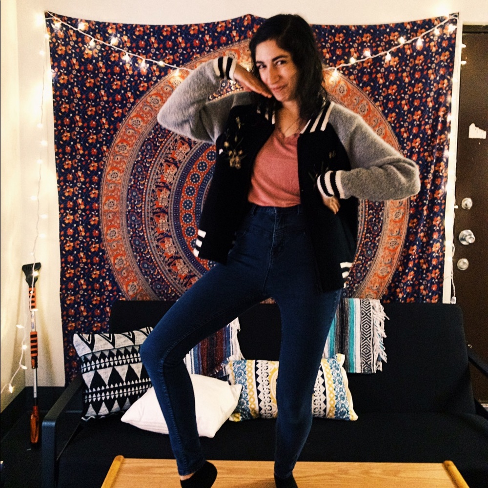 Sweater bomber jacket