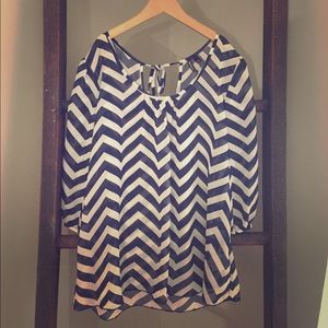 Blue and white chevron shirt