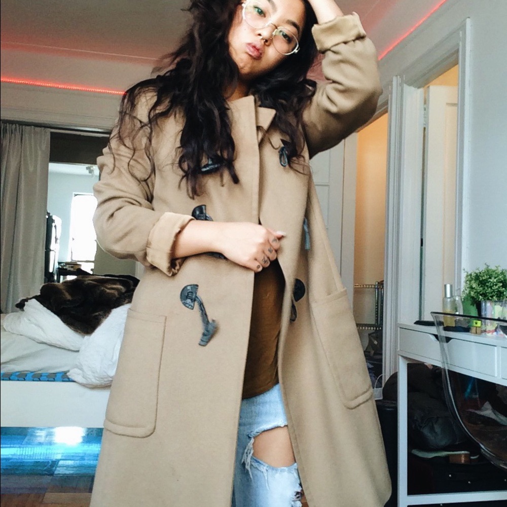 Military style jacket tan