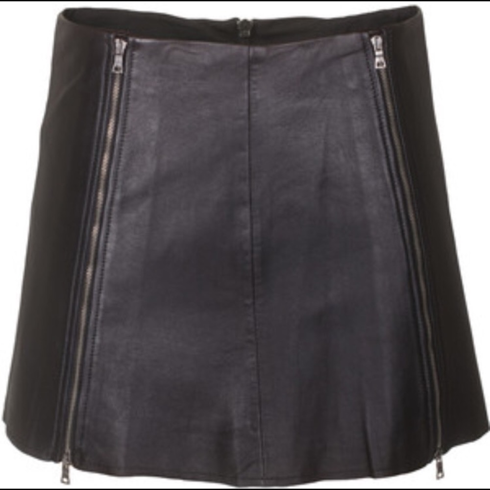 black leather BCBG skirt