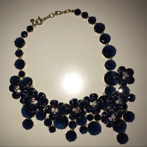 Beautiful navy blue floral necklace
