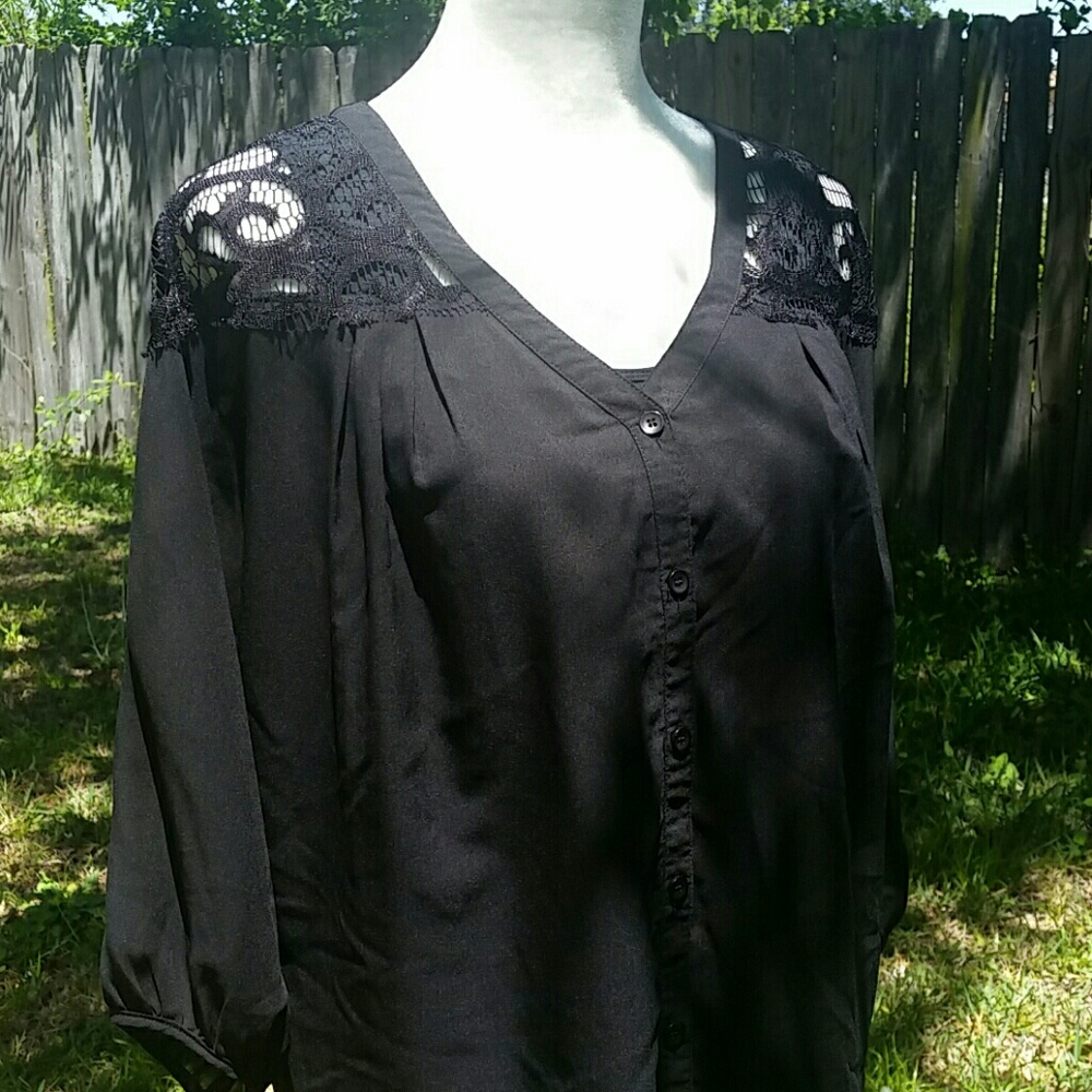 Black Laced Boho Top