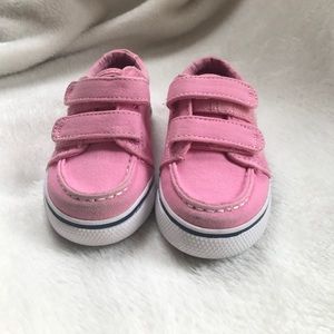 Pink Sperry Velcro Sneakers. Baby girl size 4.5