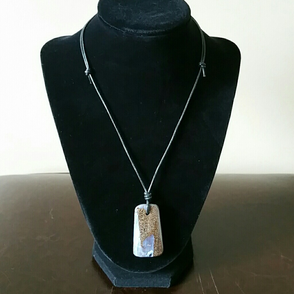 Natural stone unique handmade adjustible necklace