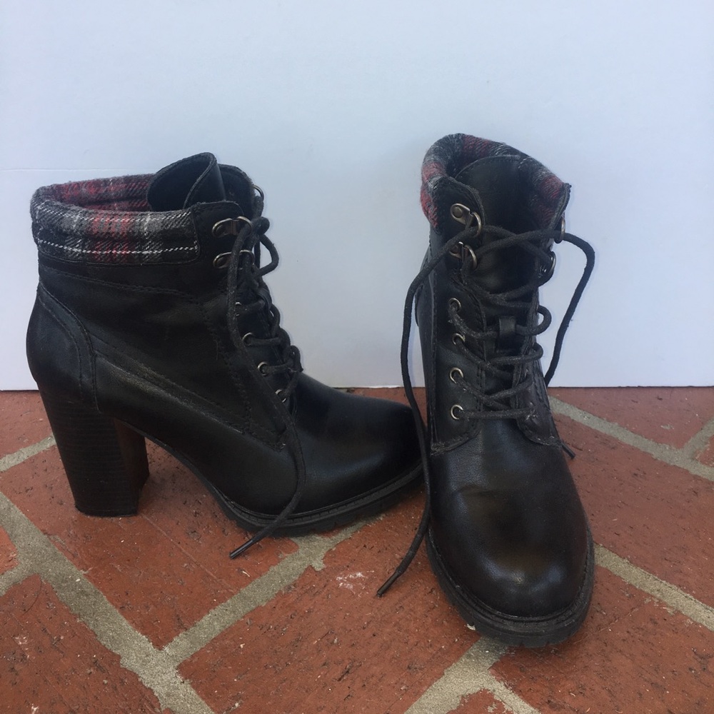 High Heel Lace Up Boots