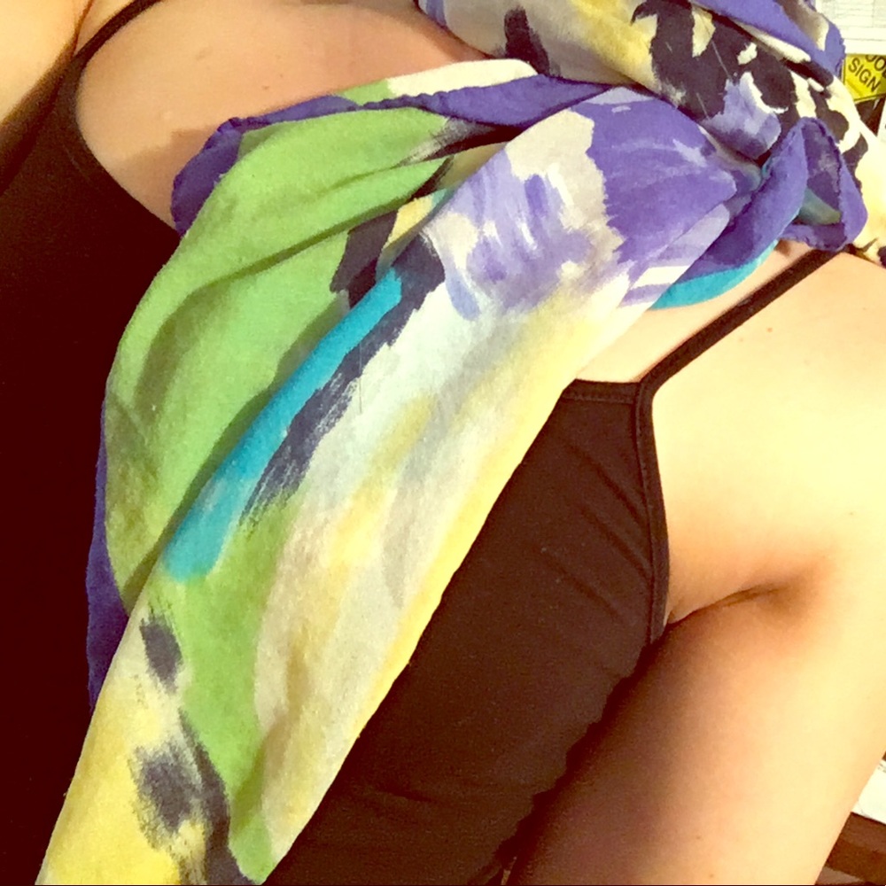 VInatge gypsy COLORFUL RAINBOW SCARF free people