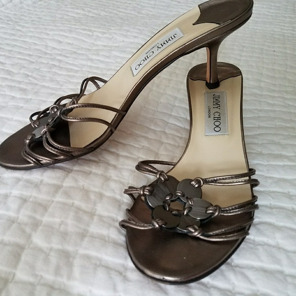 Jimmy Choo Shoes - HP Jimmy Choo Pewter Strappy Sandals