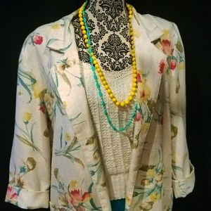 Vintage 1980's floral tulip print blazer