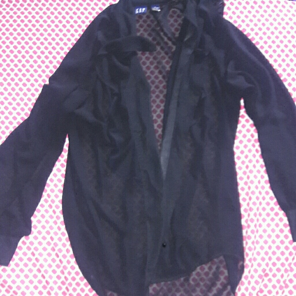 long button up silky blouse