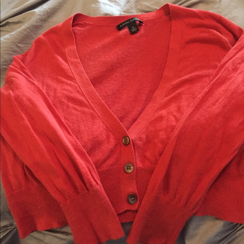 Burnt orange banana republic crop cardigan