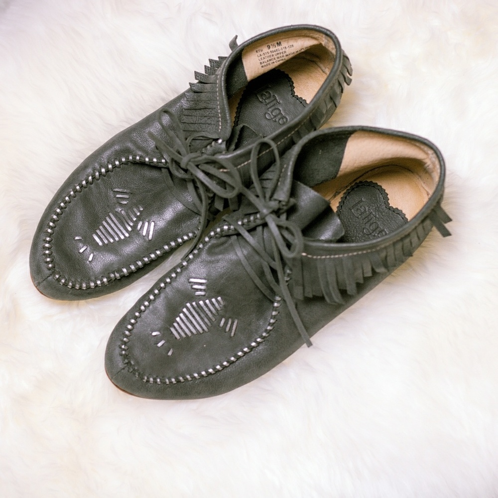 Blue and Silver Moccasins