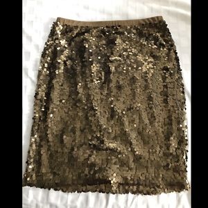 Dark Gold Metallic Sequin Skirt