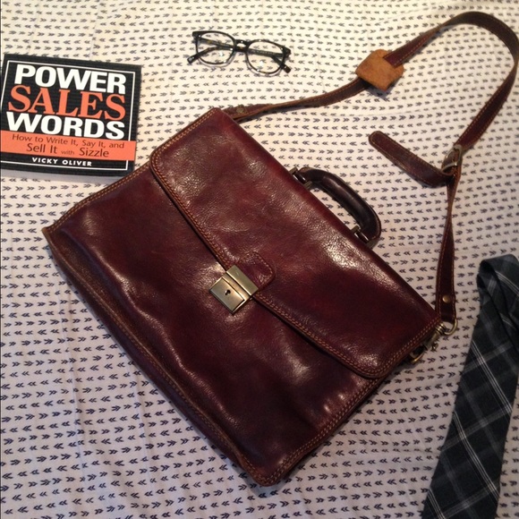Italian Boutique Other - Leather Briefcase Italian Laptop Bag Men's