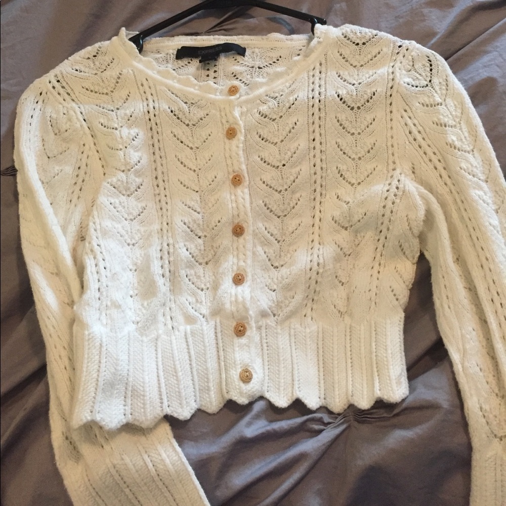 White crochet express crop top