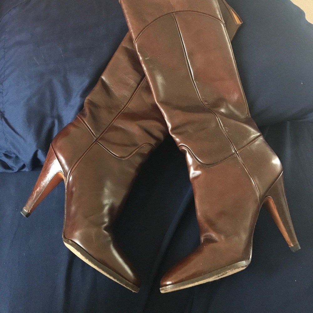 Italian custom made leather boots size 5/EU 36