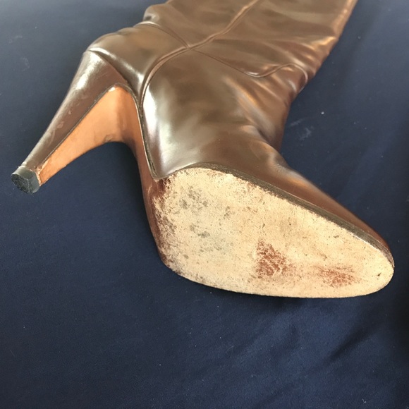 Italian custom made leather boots size 5/EU 36 - Picture 2 of 3