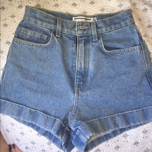 High waisted American Apparel denim shorts