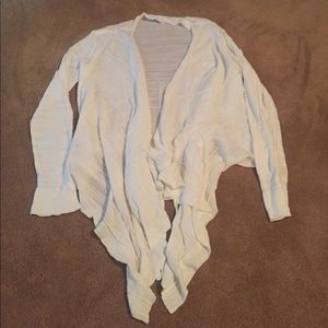 Long front white sweater