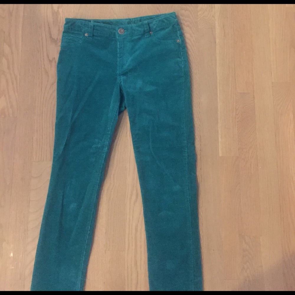 Green felt jeans