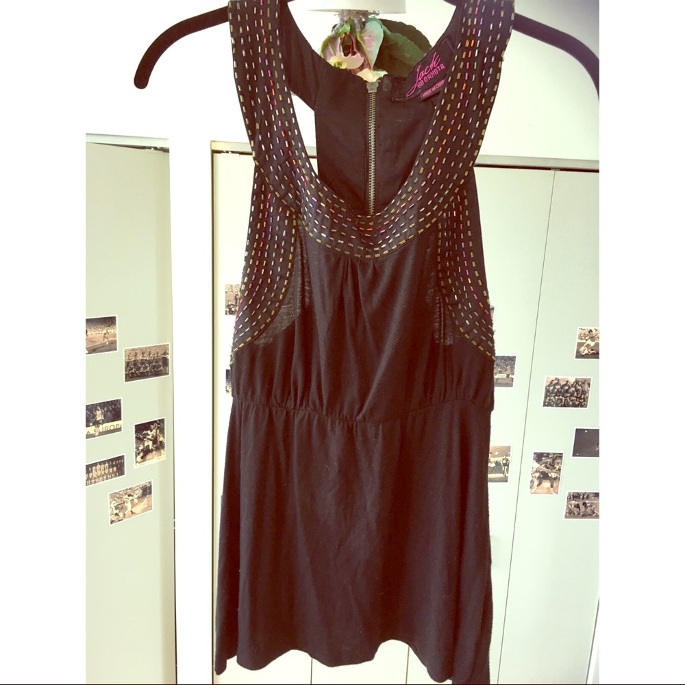 Jack by BB Dakota Black Tank with Rainbow Beading