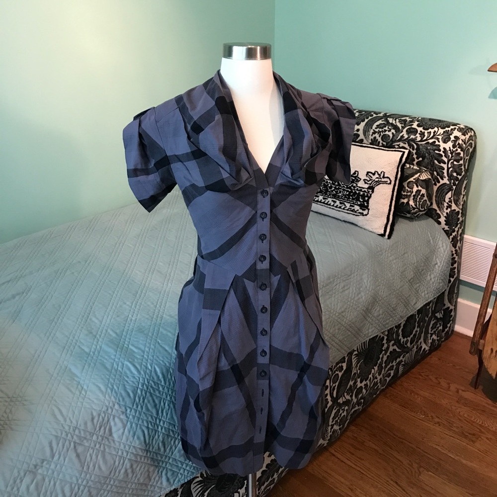 All Saints Plaid Short Sleeve Dress. Size 0-2.