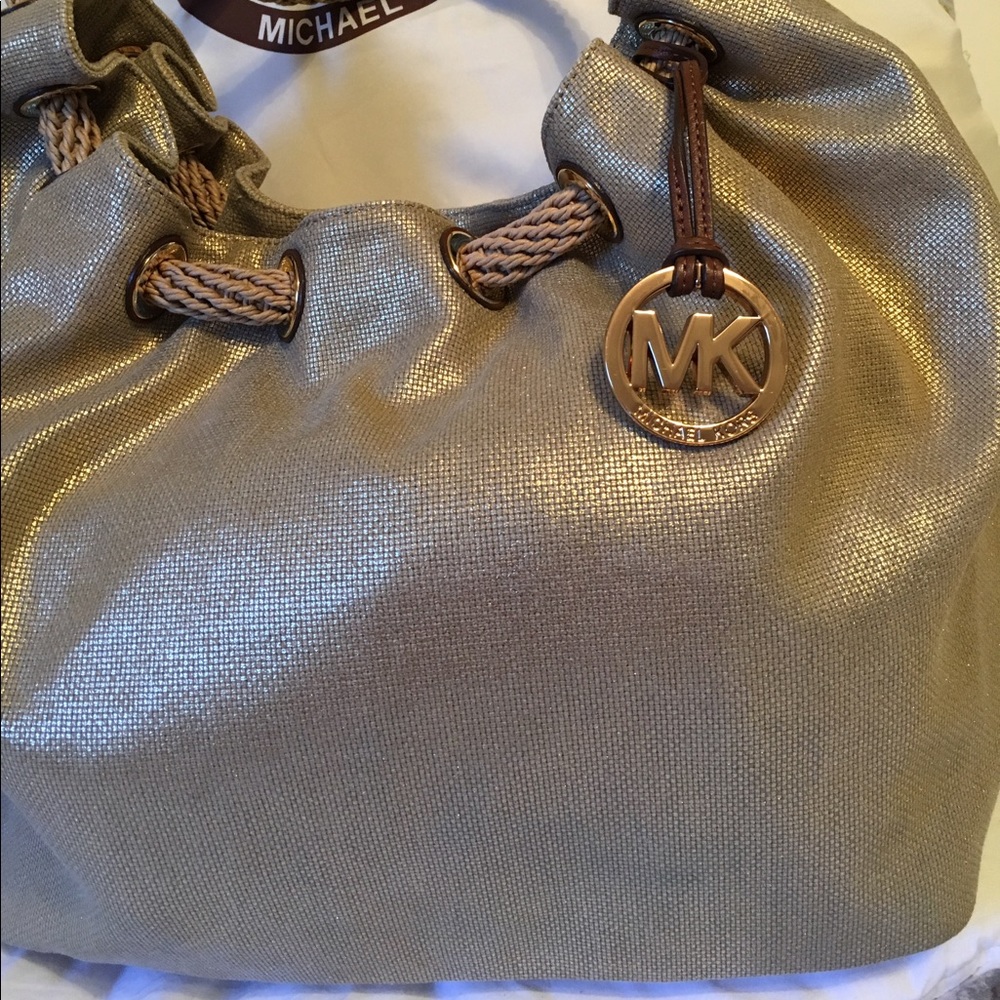 Michael kors summer gold canvas bag