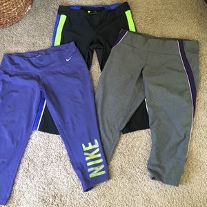 Three Pack Workout Capri Pants - Sz Lg