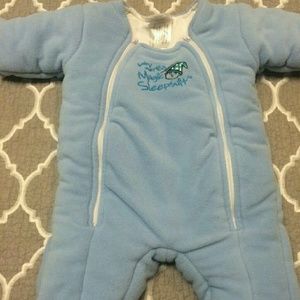 Small Blue merlin magic sleepsuit