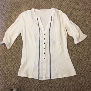 Anne Fontaine Ribbon Lined Top
