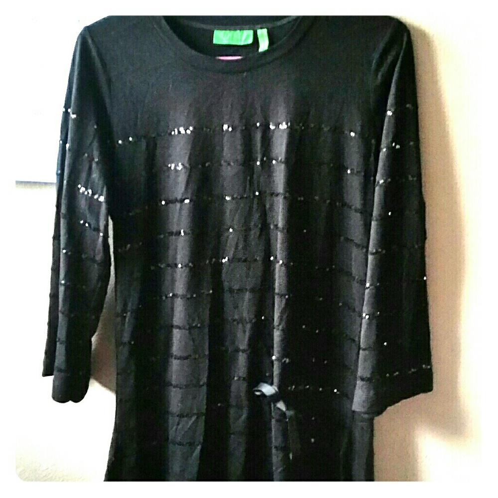 Black Sequin Bow Tunic