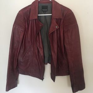 Trouve leather jacket in Oxblood