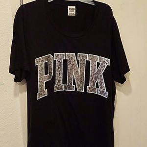 Vs pink Bling campus tee
