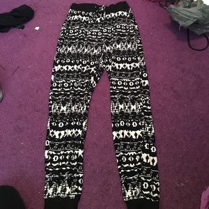Black and white harem pants