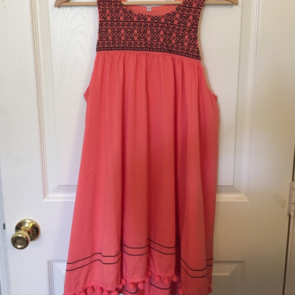 Lulus Pink Pom Tribal Dress ZS S