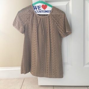 Banana Republic Tan Lace Top Size 4
