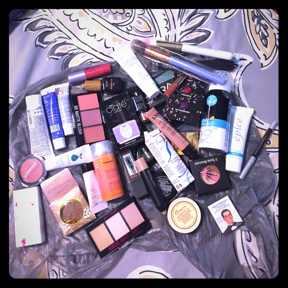 Makeup, moisturizers, nail polish, makeup bags