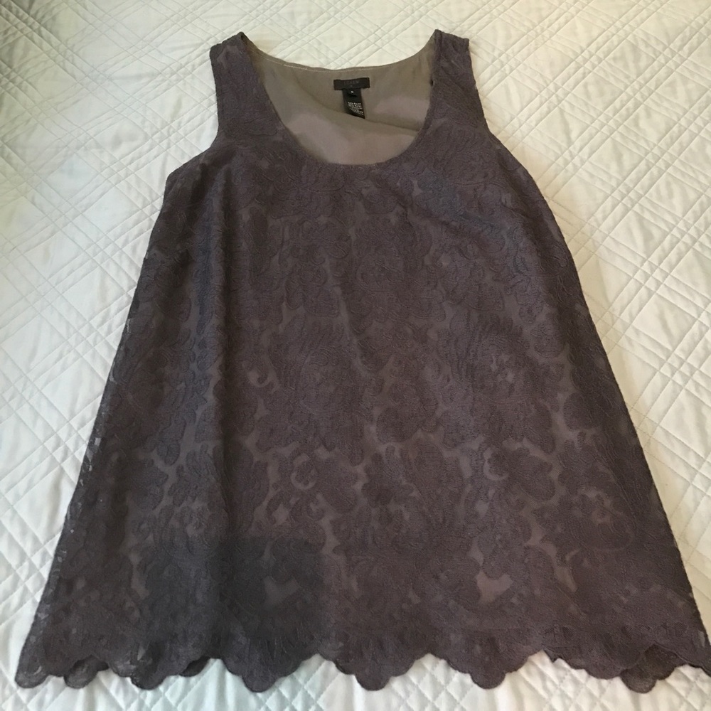J.Crew Gray lace tank top. Size 0.