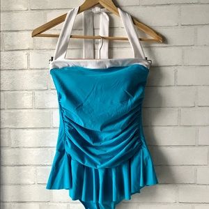 Retro Blue Swim Suit vintage-style S