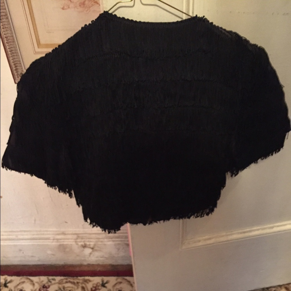 Black fringe tassel shirt