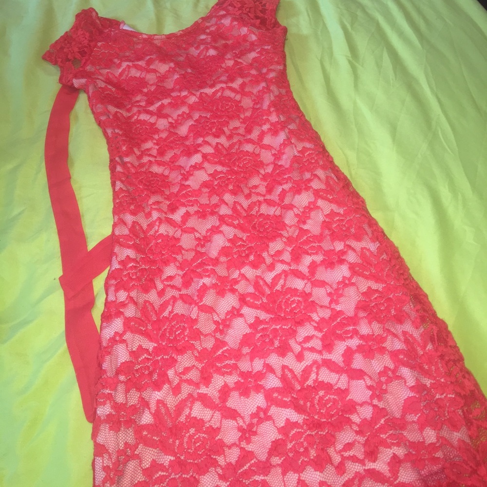 Lace/Silk Underlay Dress😍