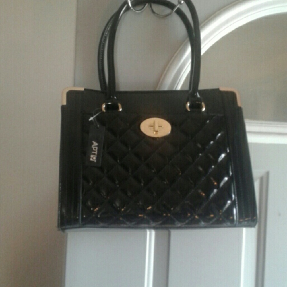 Apt. 9 black handbag with gold trim