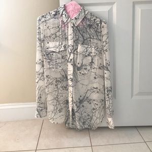 Banana Republic Sheer Printed Blouse