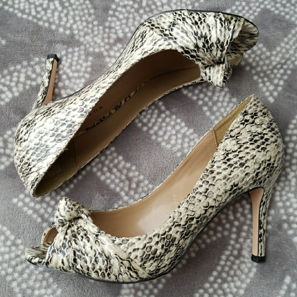 Ann Taylor Animal Print Peeptoe Heels