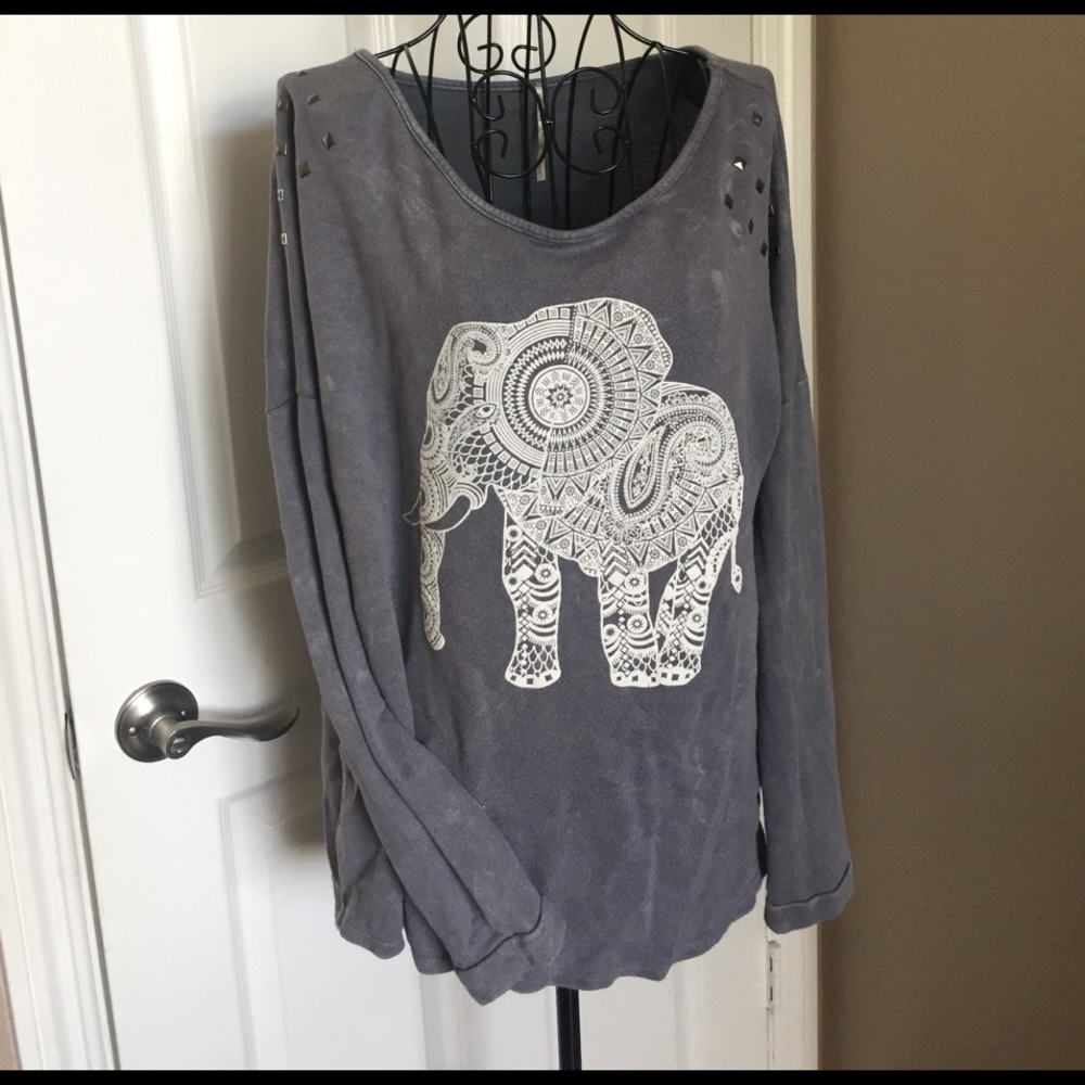 Distressed oversized sweater