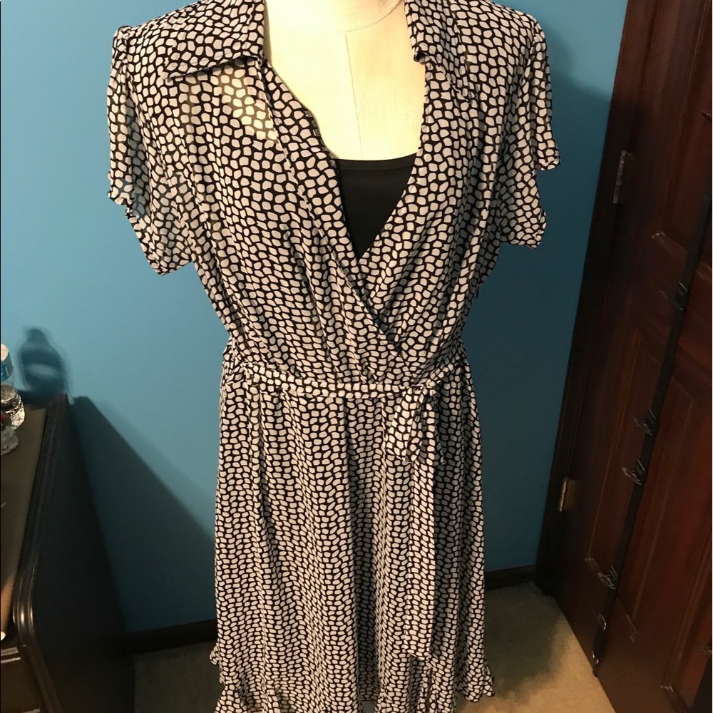 Beautiful sheer dress with black slip