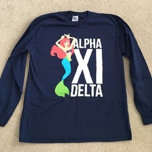 Alpha Xi Delta little mermaid navy long sleeve