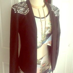 Mustard seed studded blazer.